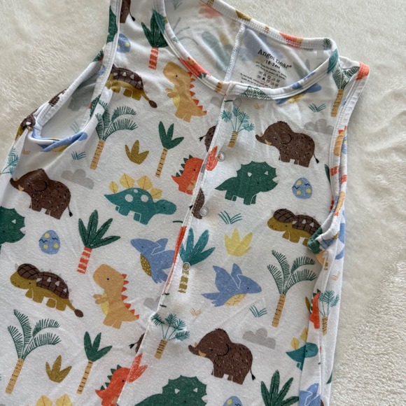 Angel Dear Dinosaur Print Romper | 18–24M | Bamboo Blend | Sleeveless One-Piece - Picture 2 of 6